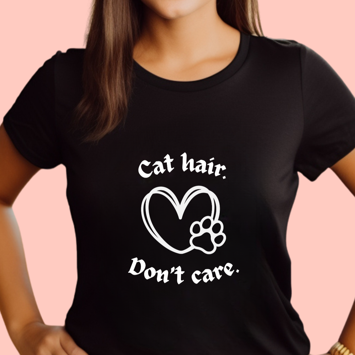 "Cat hair don’t care" Unisex Cotton Tee