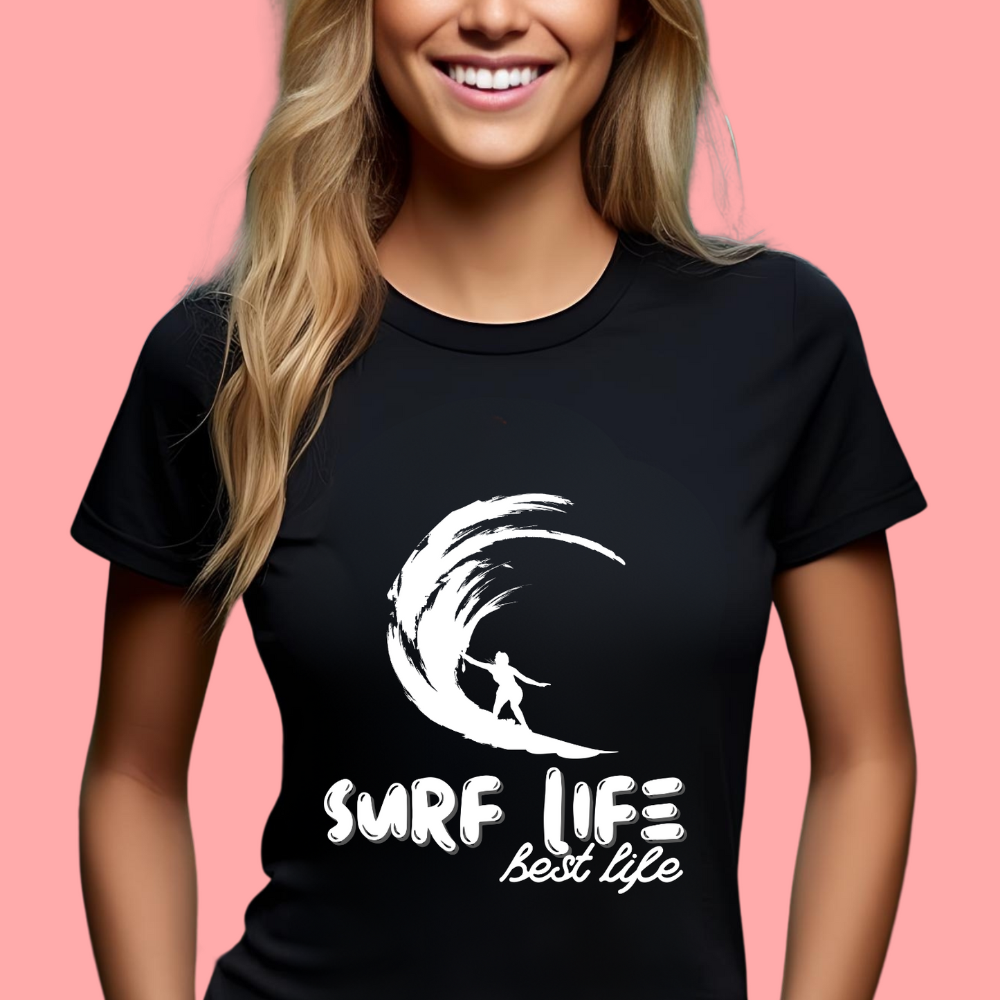 "Surf life, best life." Unisex Cotton Tee