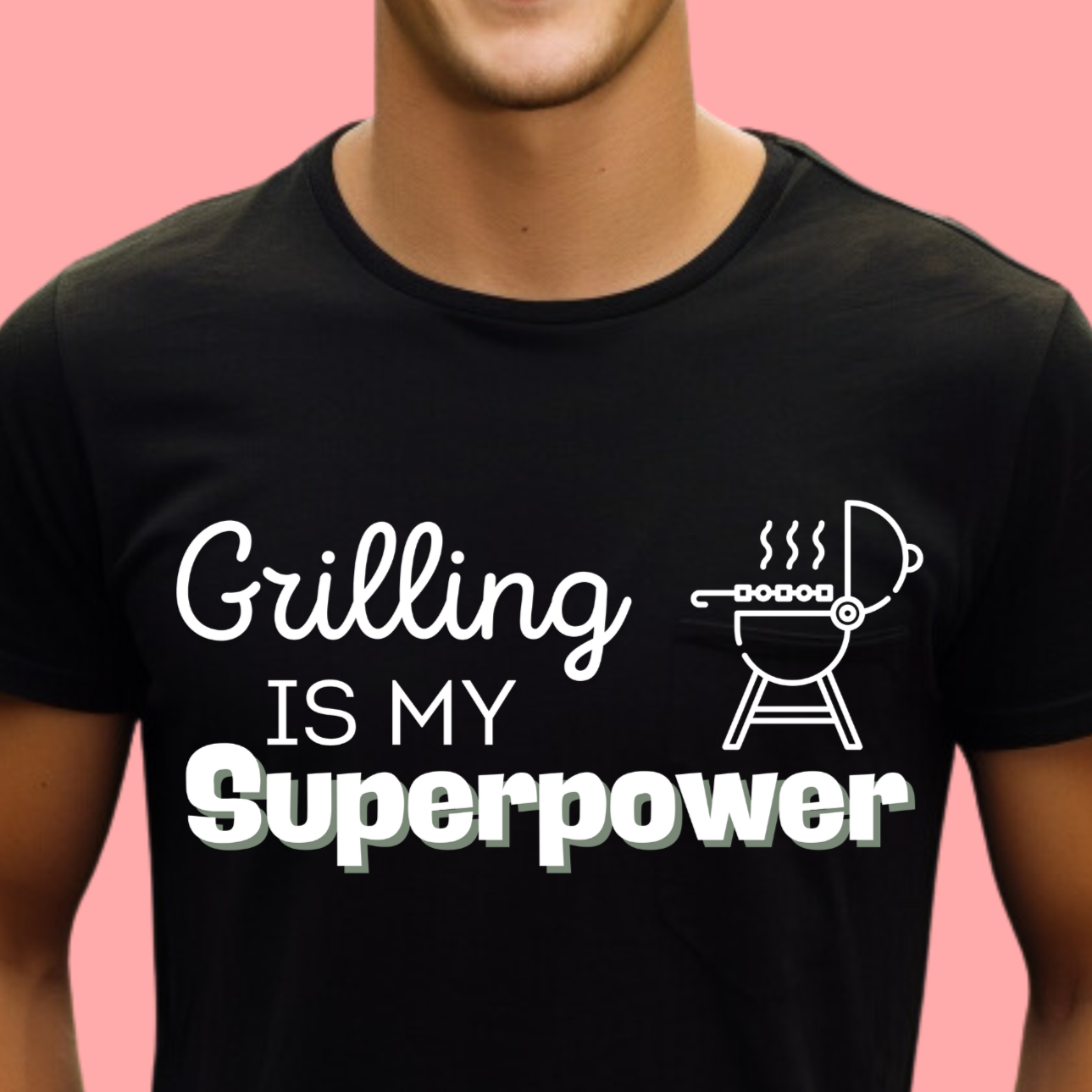 "Grilling is my superpower." Unisex Cotton Tee