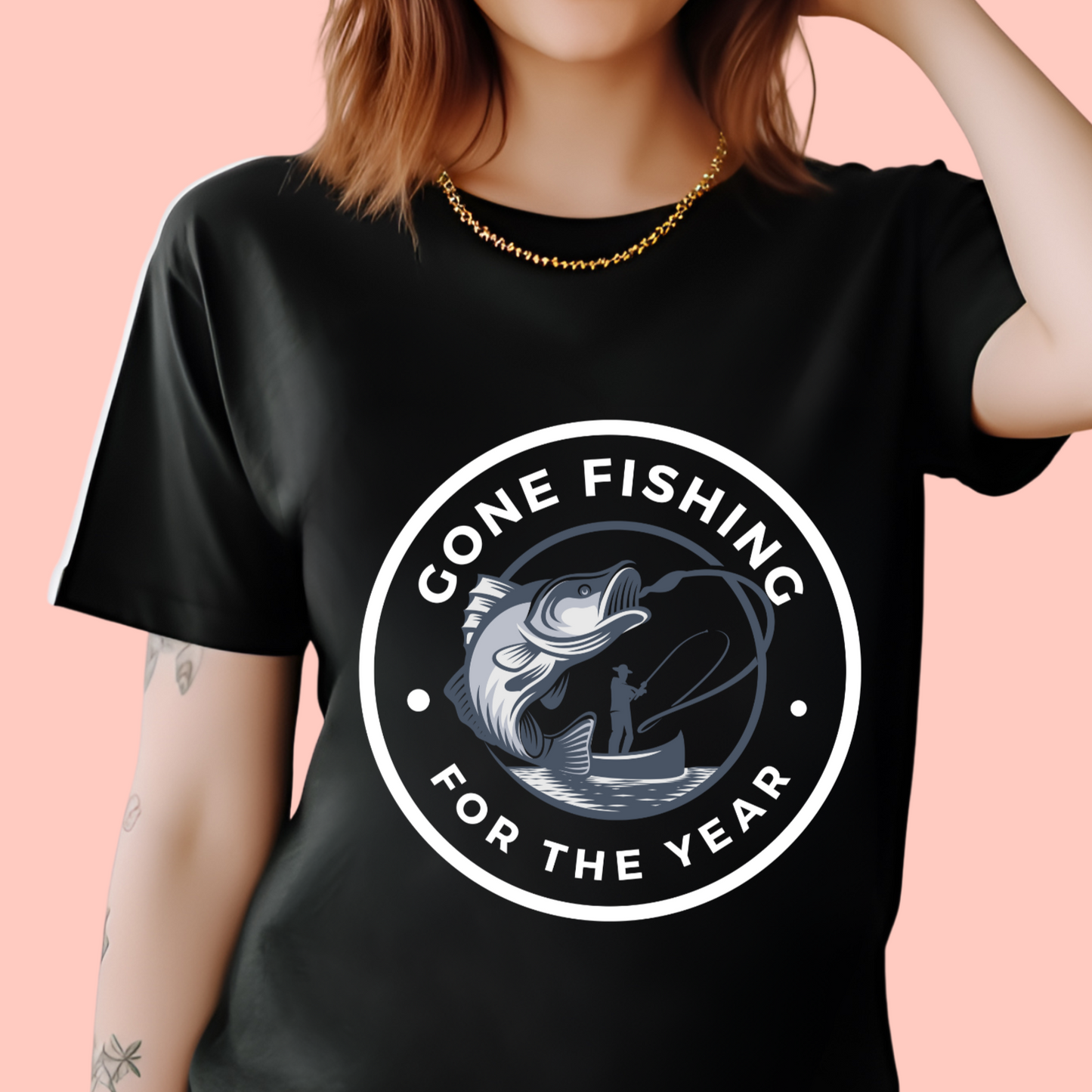 "Gone fishing for the year" Unisex Cotton Tee