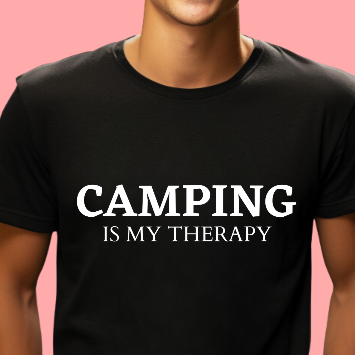 "Camping is my therapy" Unisex Cotton Tee