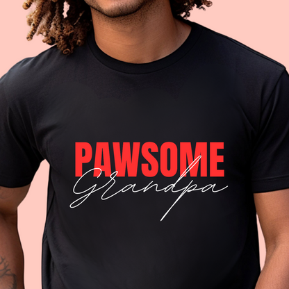 "Pawsome grandpa" Unisex Cotton Tee