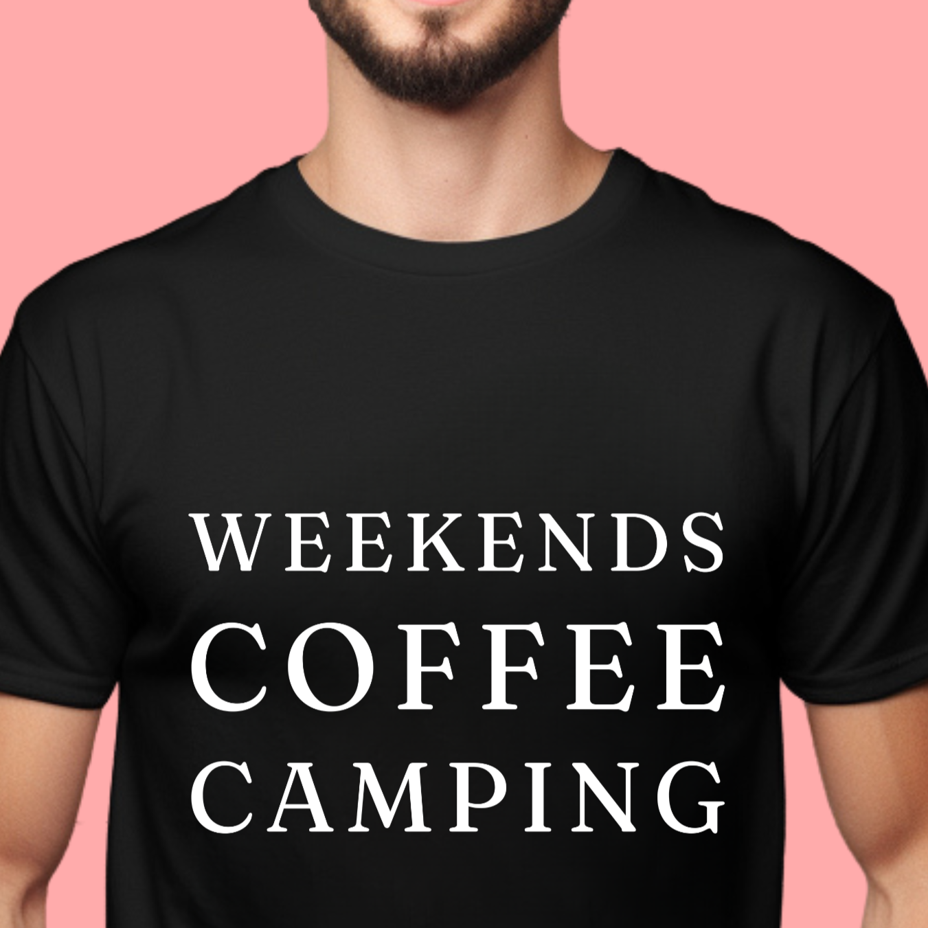 "Weekends coffee camping" Unisex Cotton Tee