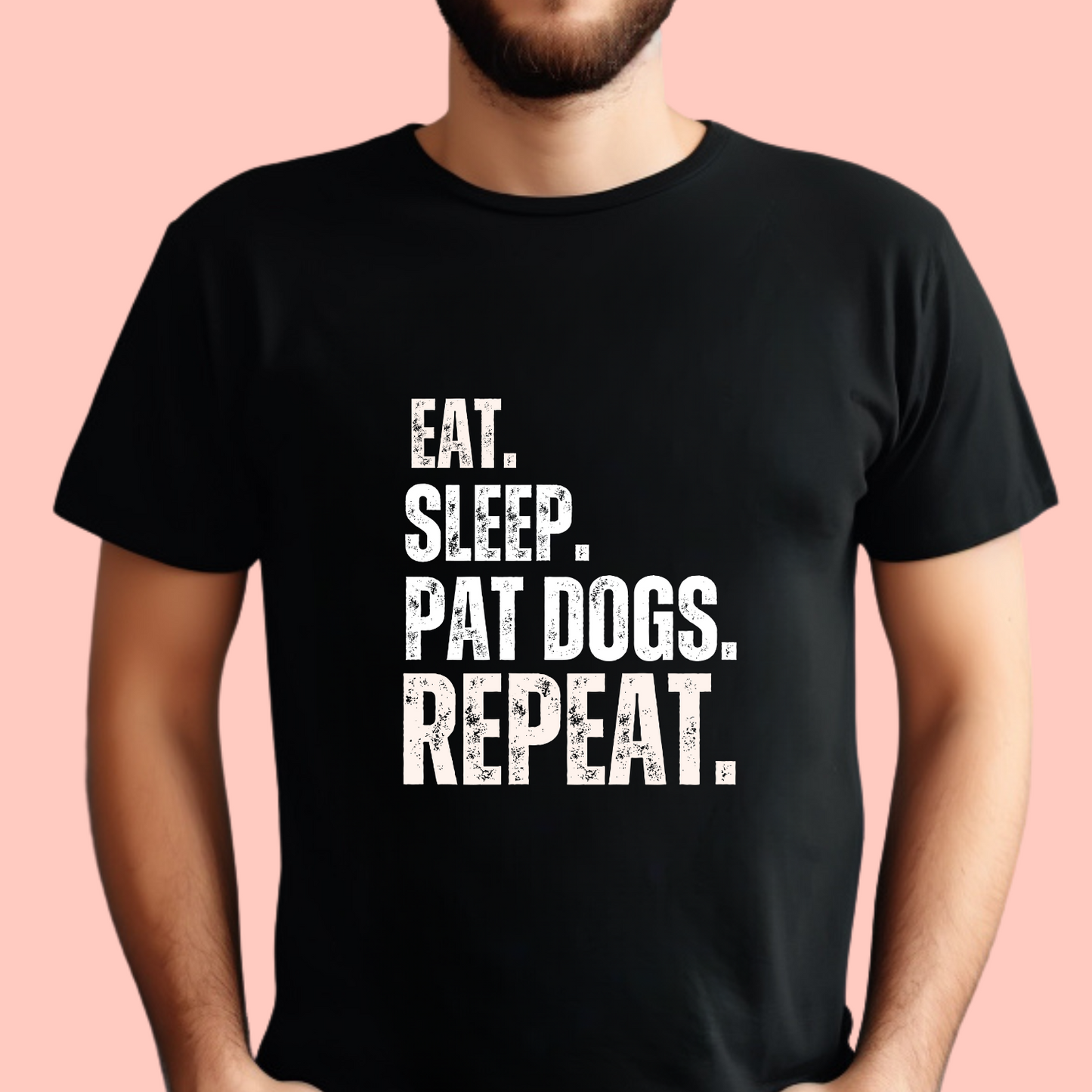 "Eat. Sleep. Pat dogs. Repeat" Unisex Cotton Tee