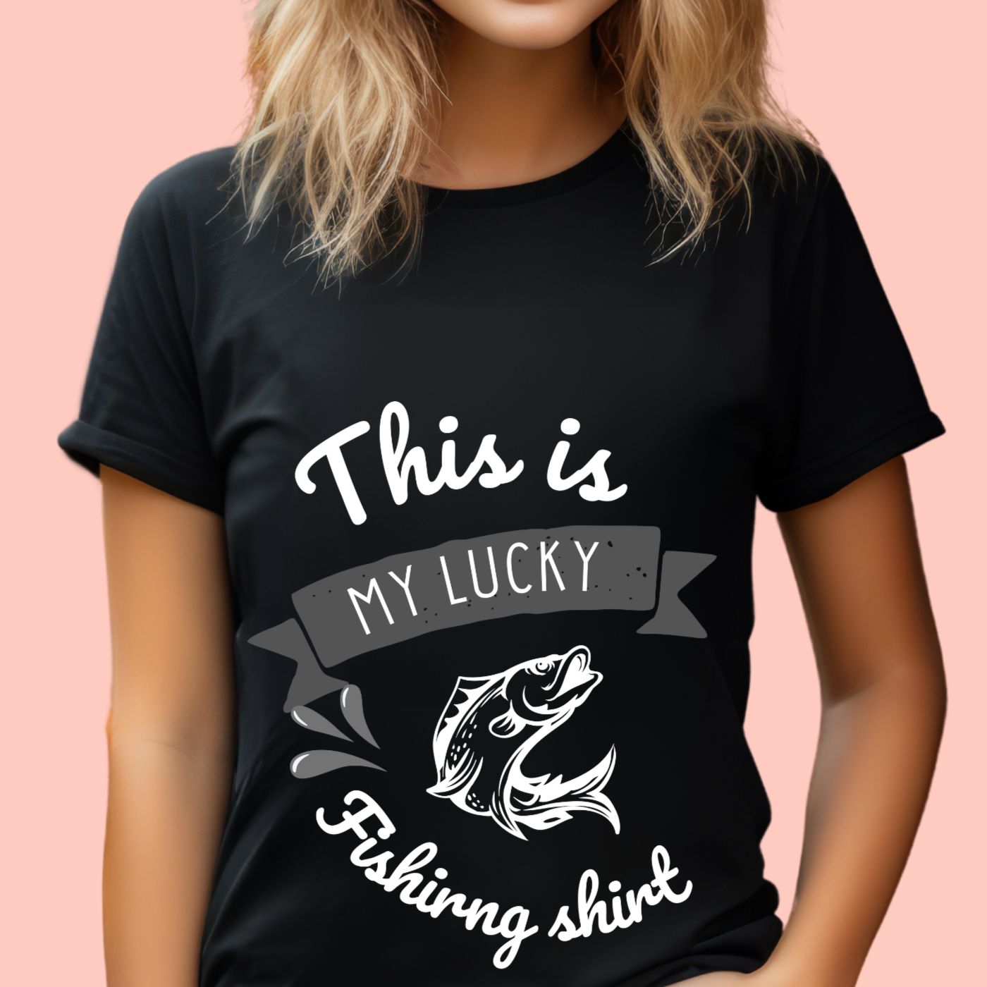 "This is my lucky fishing shirt" Unisex Cotton Tee