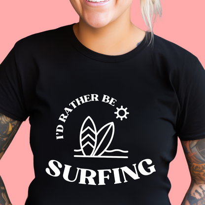 "I'd rather be surfing" Unisex Cotton Tee