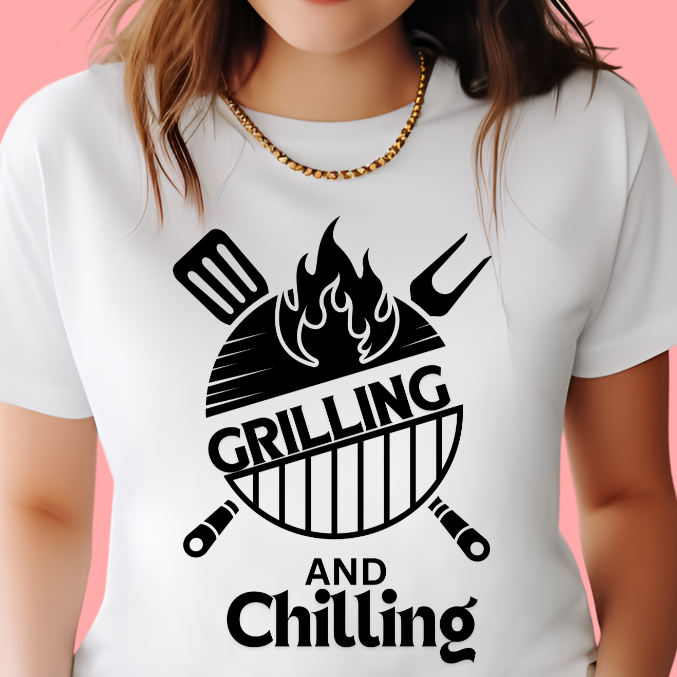 "Grilling and chilling" Unisex Cotton Tee