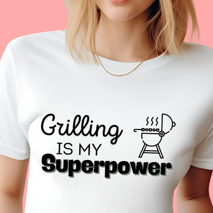 "Grilling is my superpower." Unisex Cotton Tee