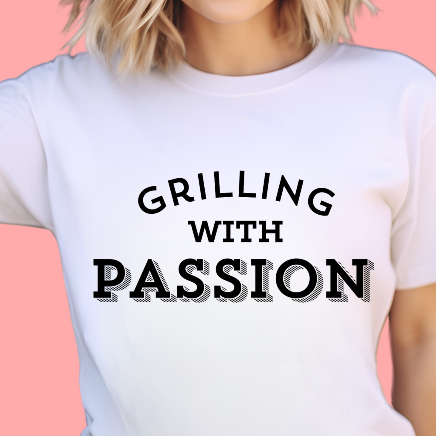 "Grilling with passion." Unisex Cotton Tee