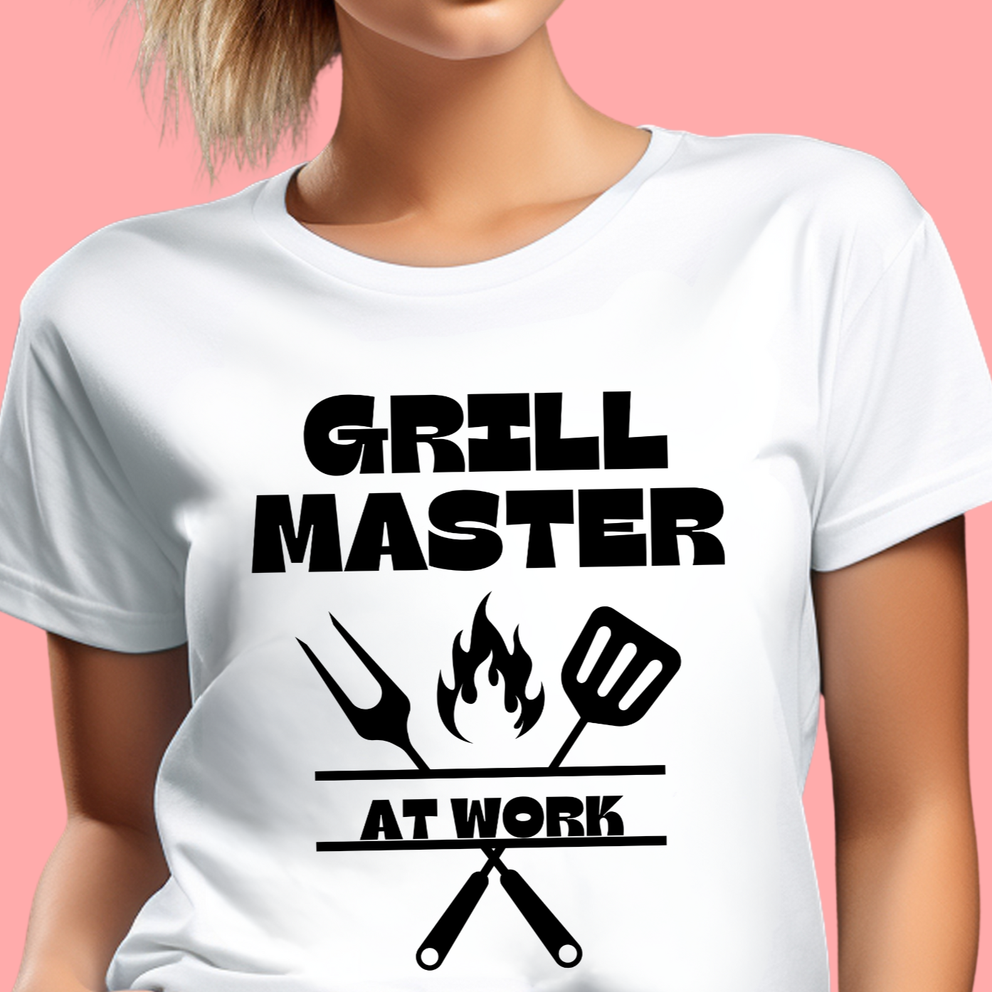 "Grill master at work." Unisex Cotton Tee