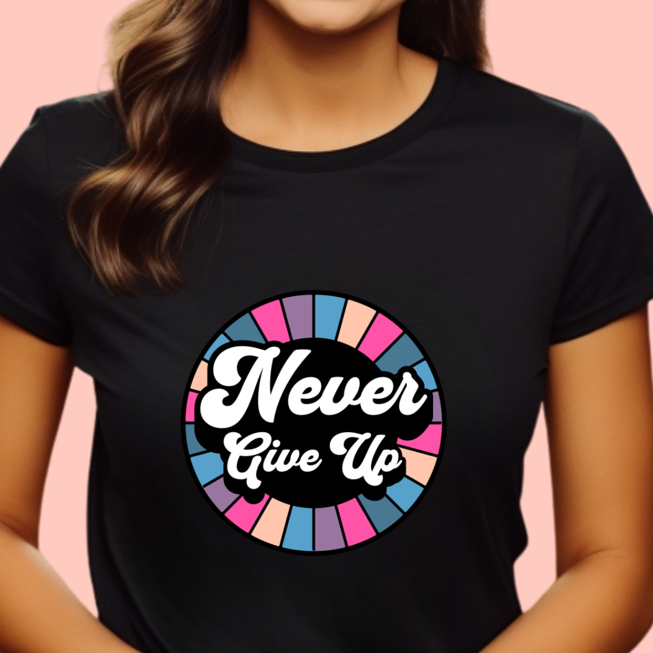 "Never give up" Unisex Cotton Tee