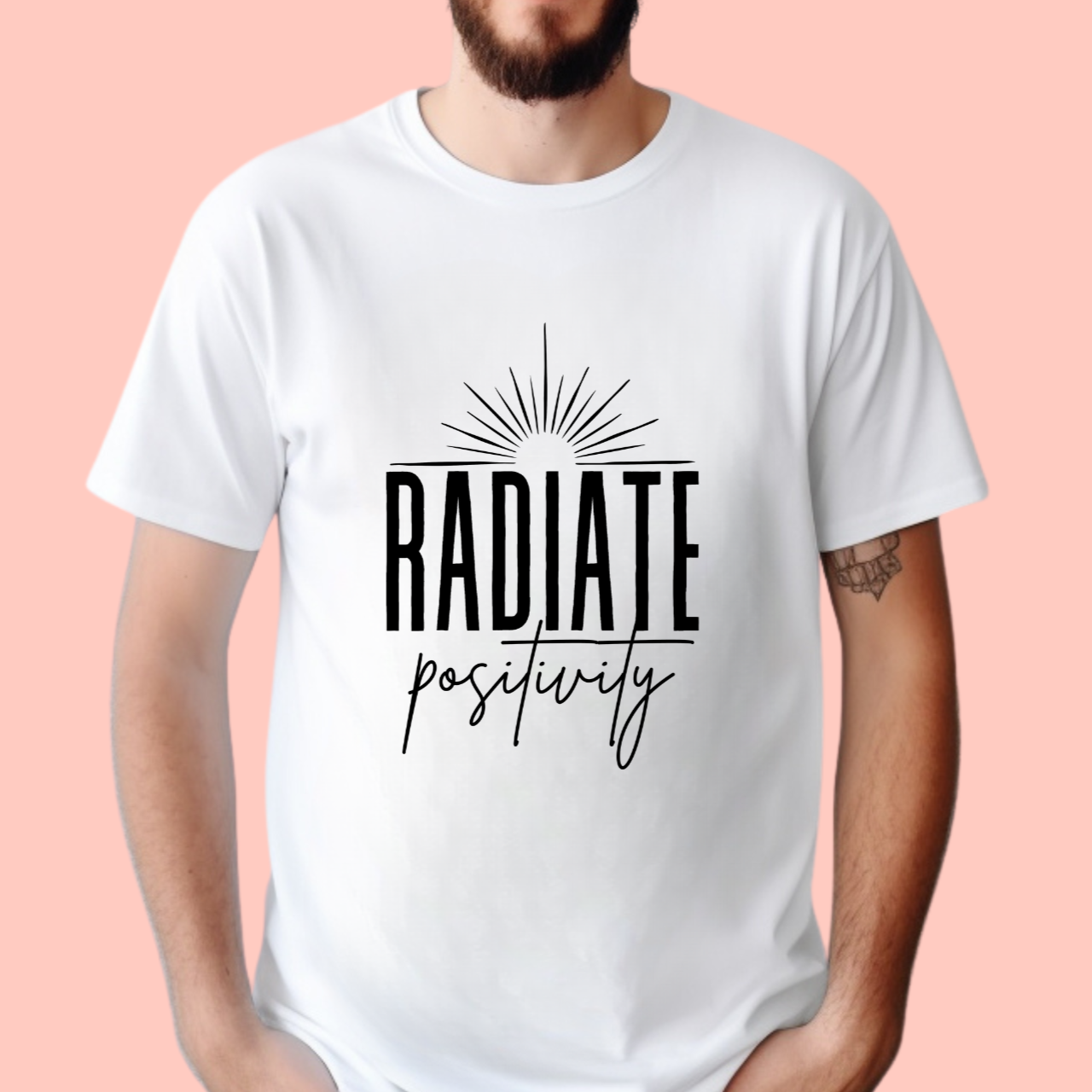 "Radiate positivity" Unisex Cotton Tee