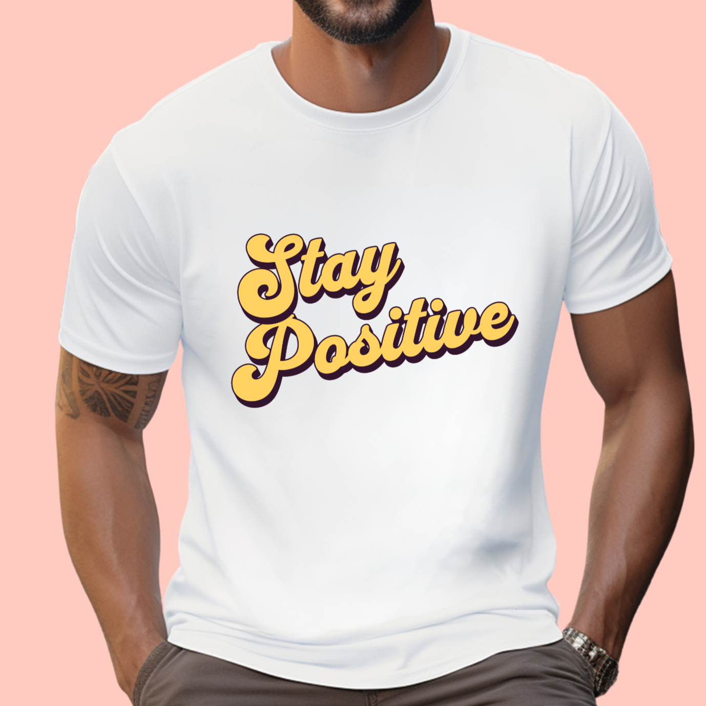 "Stay positive" Unisex Cotton Tee