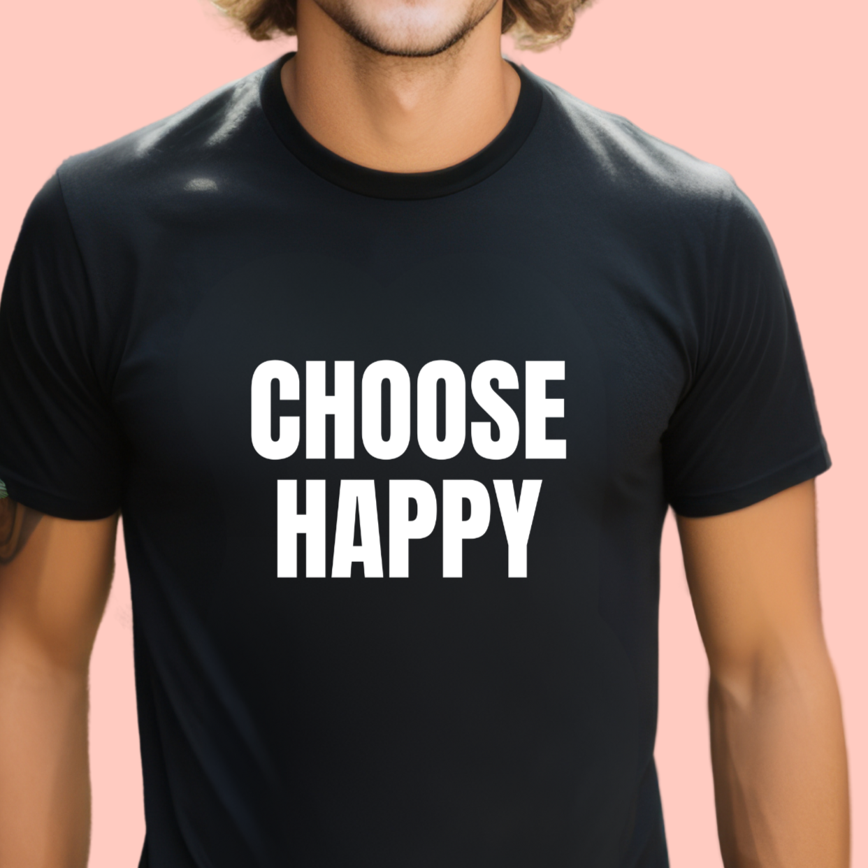 "Choose happy" Unisex Cotton Tee