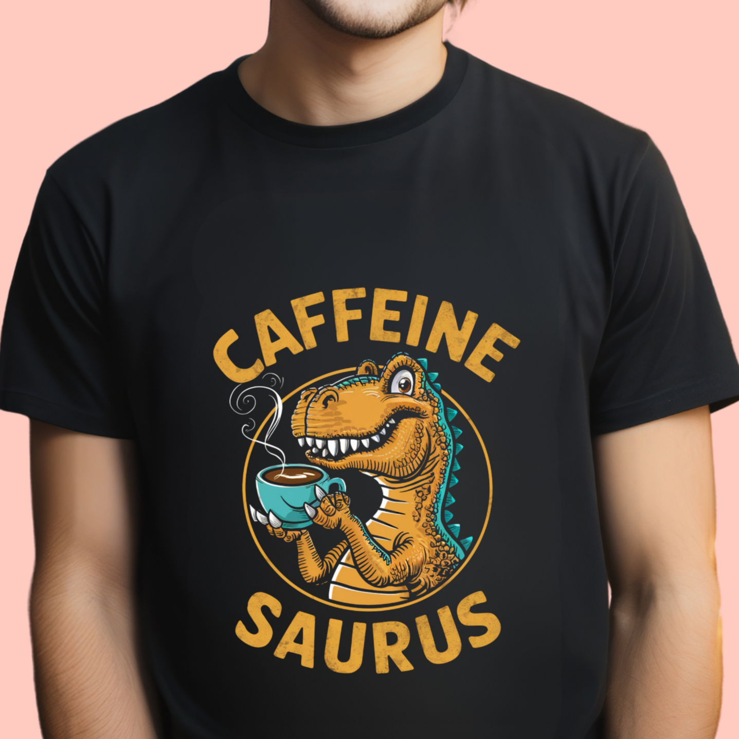 "Caffeine saurus " Unisex Cotton Tee