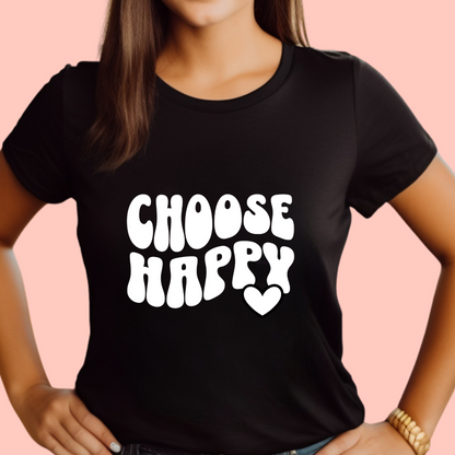 "Choose happy" Unisex Cotton Tee