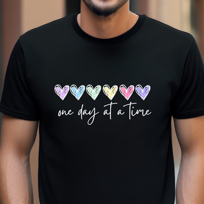 "One day at a time" Unisex Cotton Tee