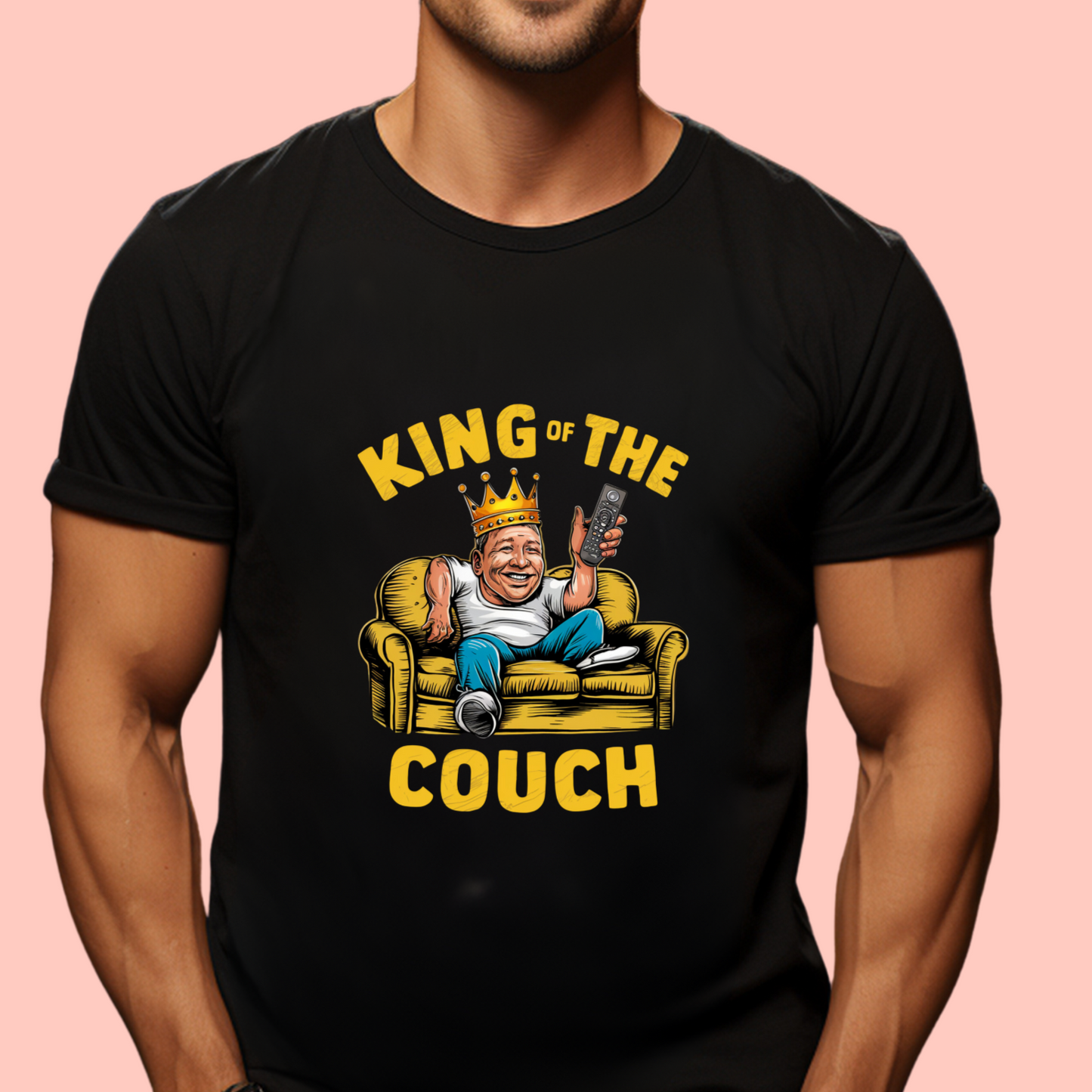 "King of the couch" Unisex Cotton Tee