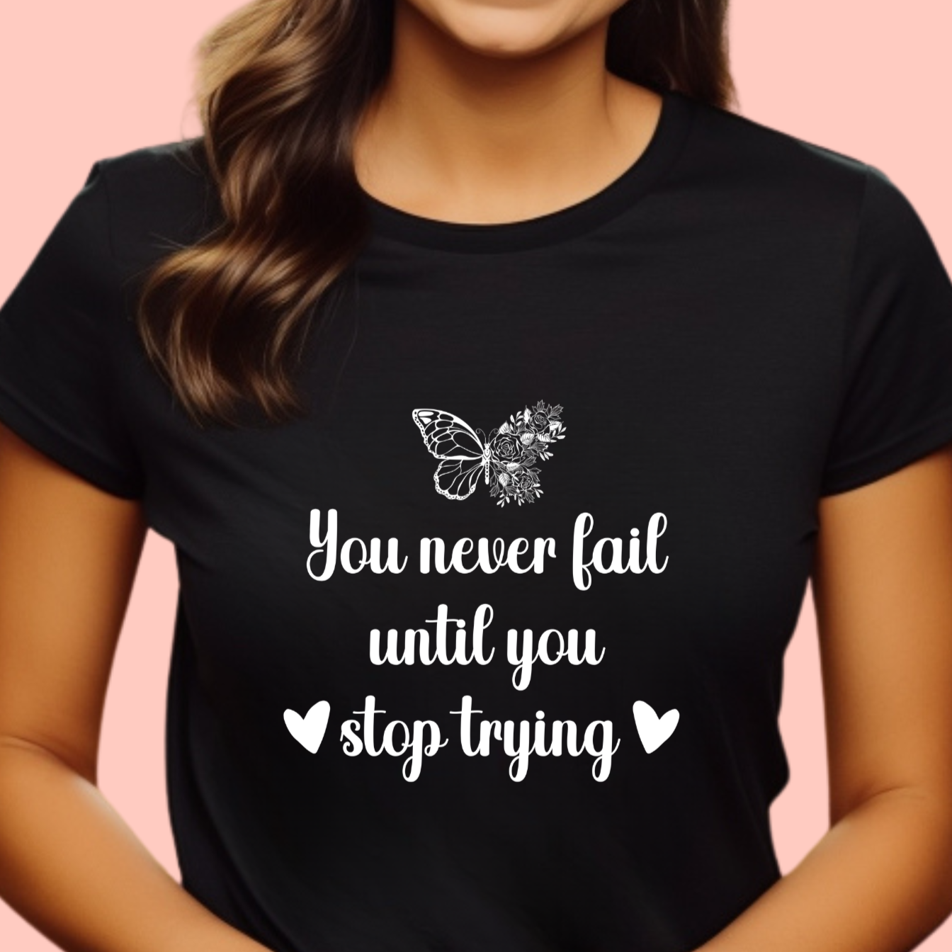 "You never fail until you stop trying" Unisex Cotton Tee