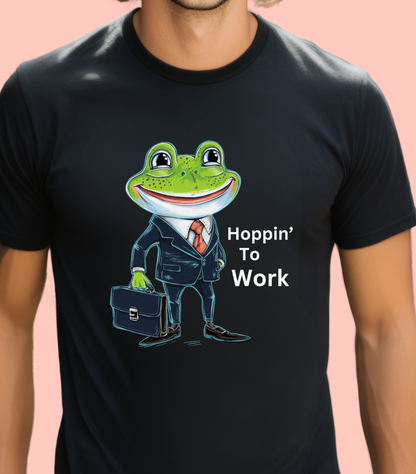 "Hoppin' to work" Unisex Cotton Tee