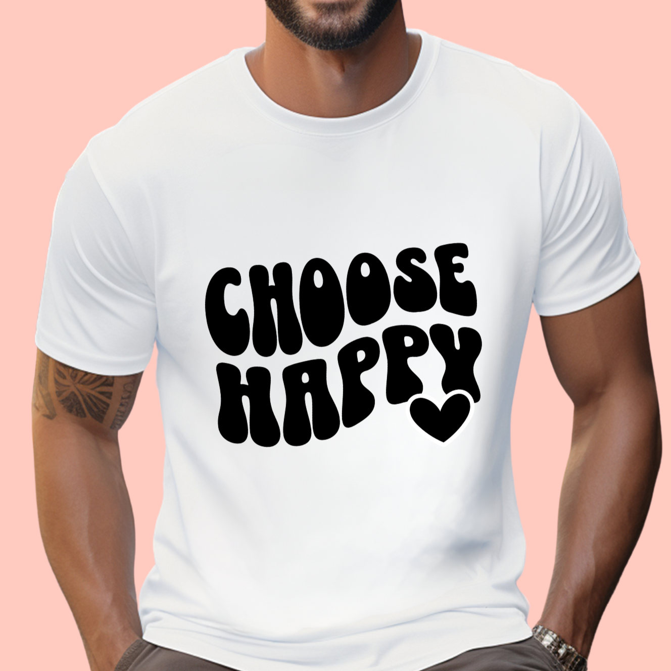 "Choose happy" Unisex Cotton Tee