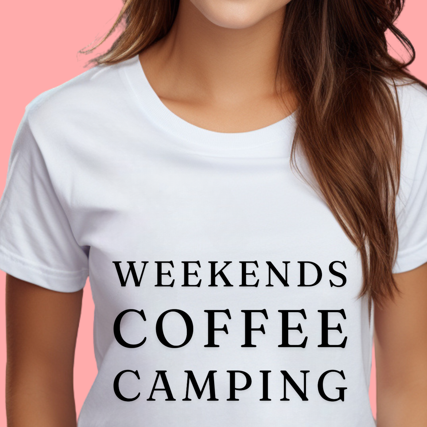 "Weekends coffee camping" Unisex Cotton Tee