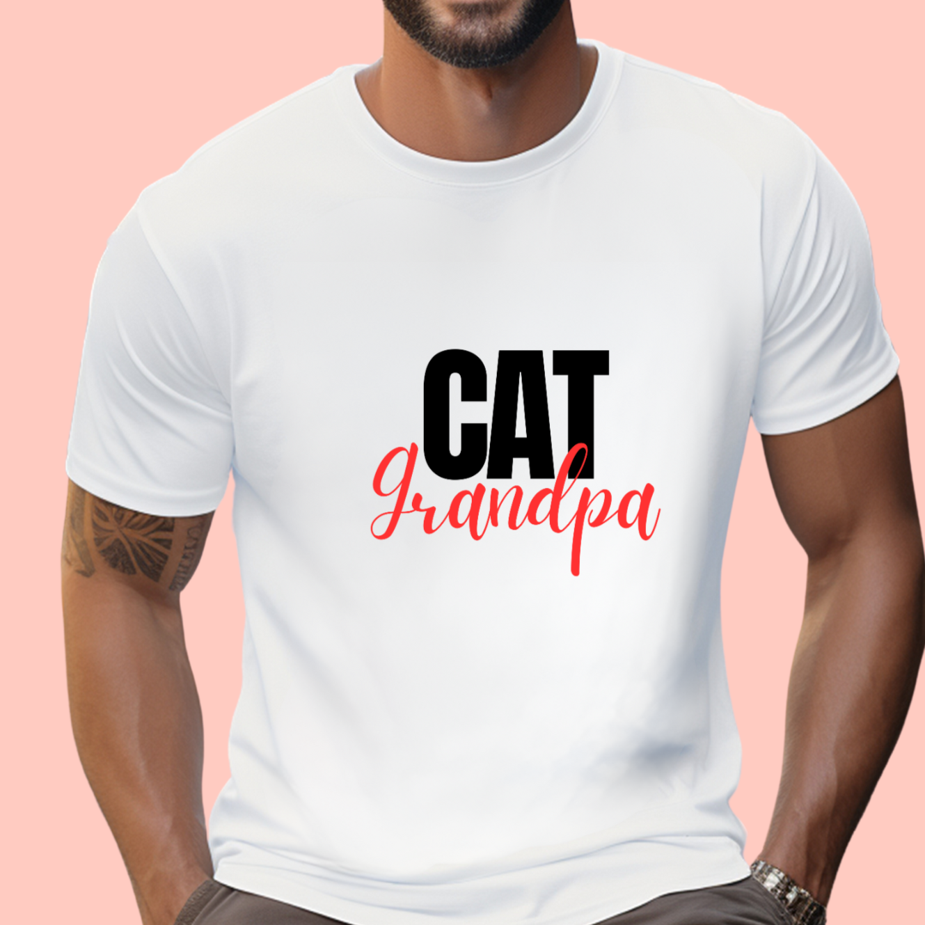 "Cat grandpa" Unisex Cotton Tee