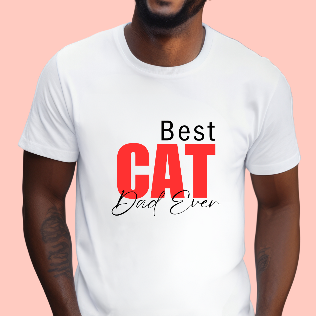 "Best cat dad ever" Unisex Cotton Tee