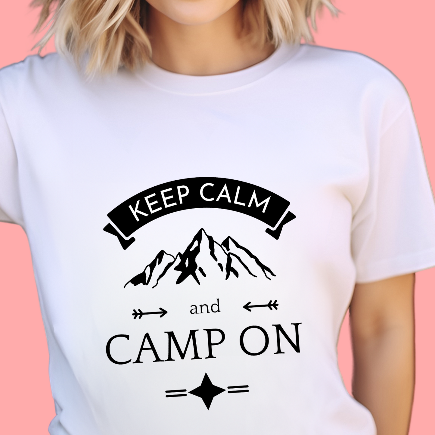 "Keep calm and camp on" Unisex Cotton Tee