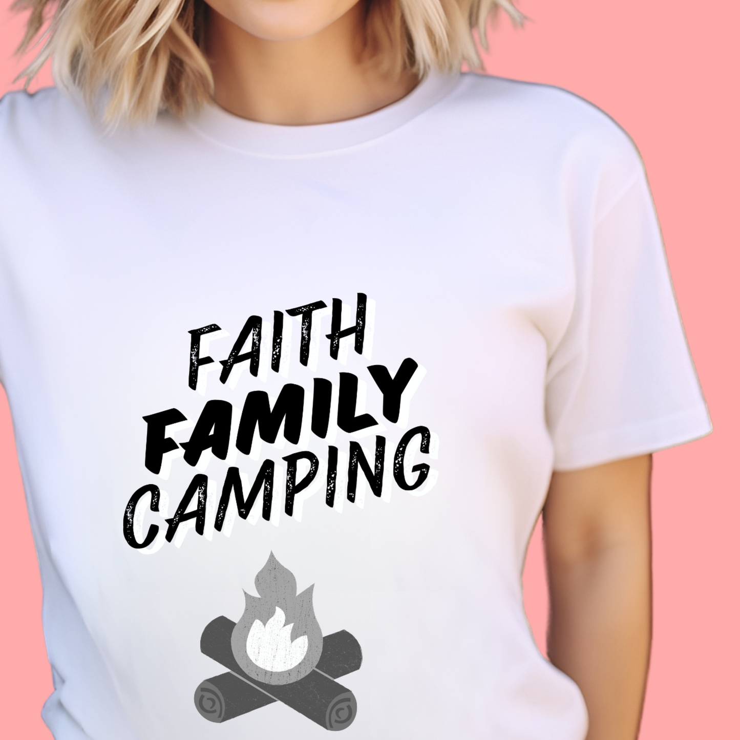 "Faith. Family. Camping" Unisex Cotton Tee