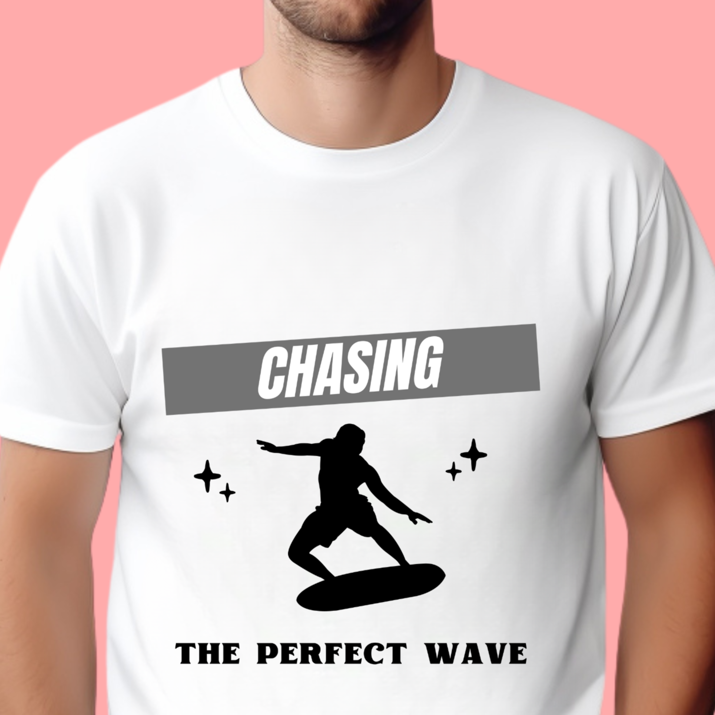 "Chasing the perfect wave." Unisex Cotton Tee