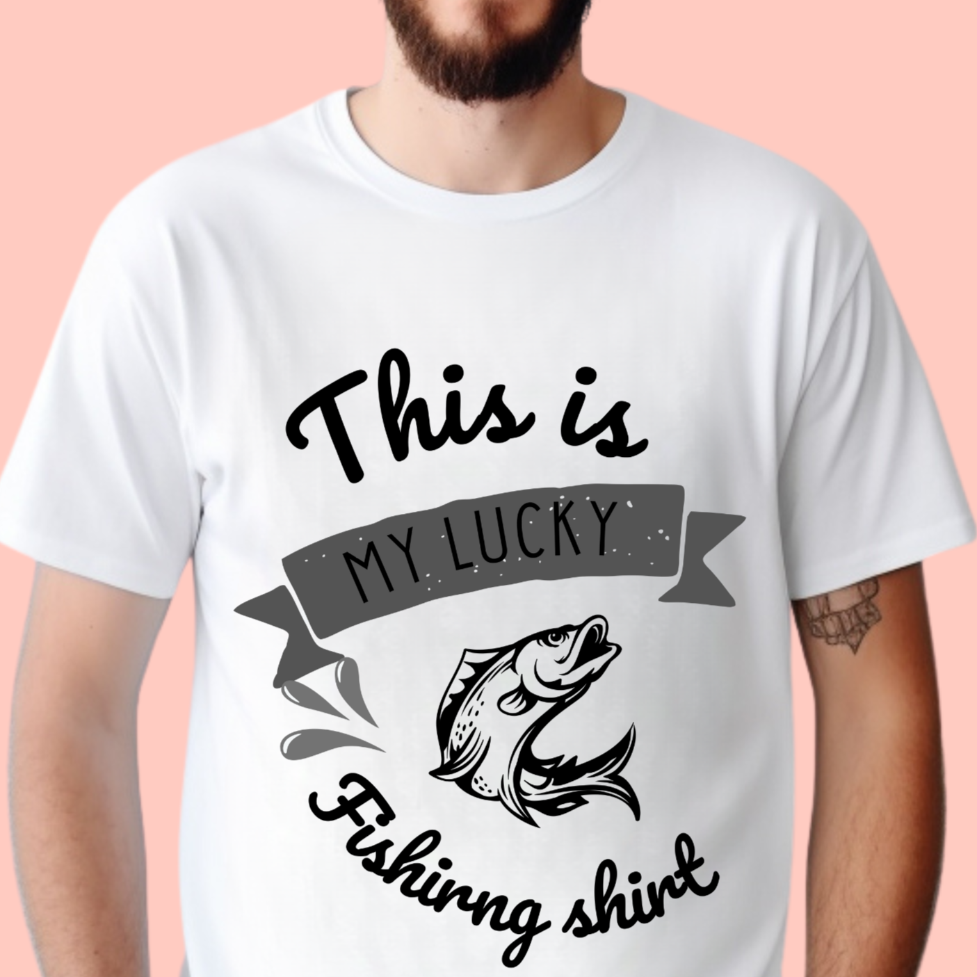 "This is my lucky fishing shirt" Unisex Cotton Tee