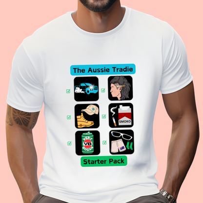 "The Aussie tradie starter pack" Unisex Cotton Tee