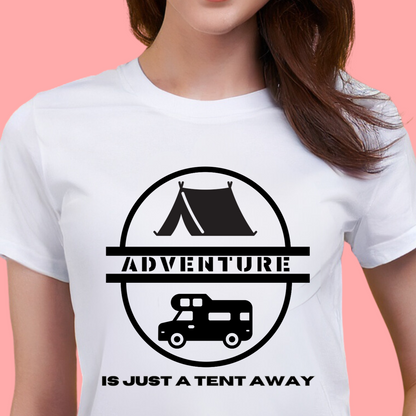 "Adventure is Just a Tent Away" Unisex Cotton Tee