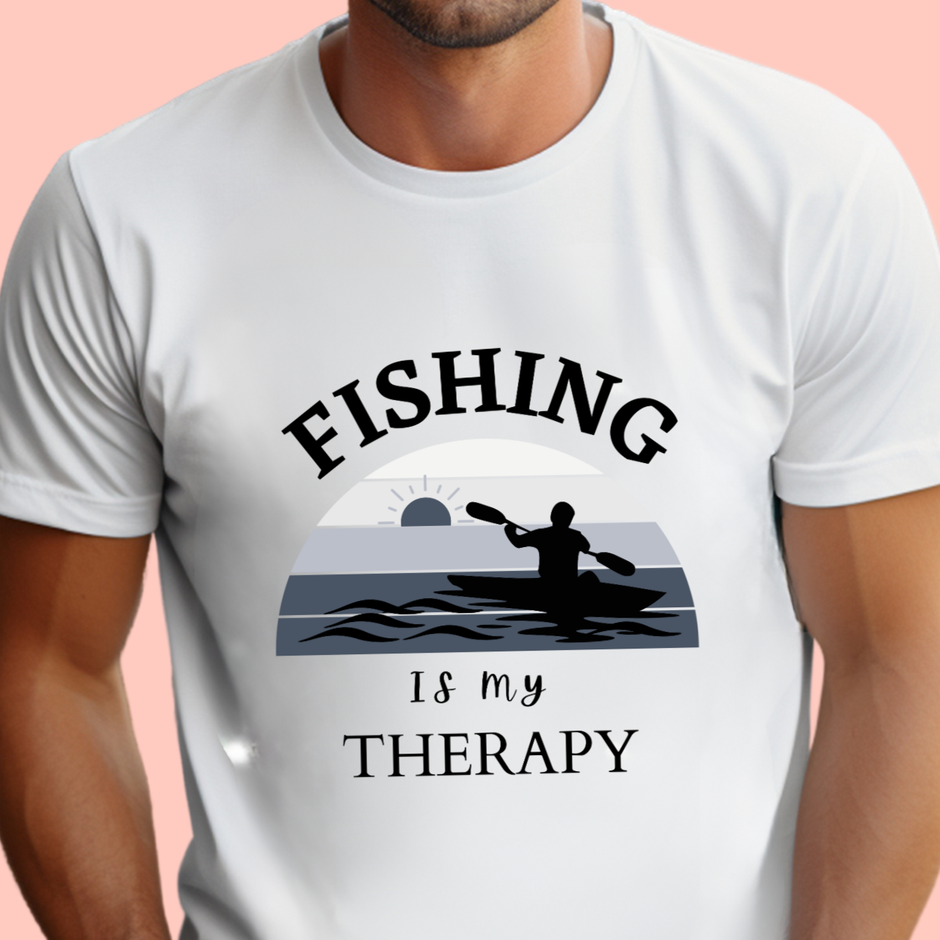 "Fishing is my therapy" Unisex Cotton Tee