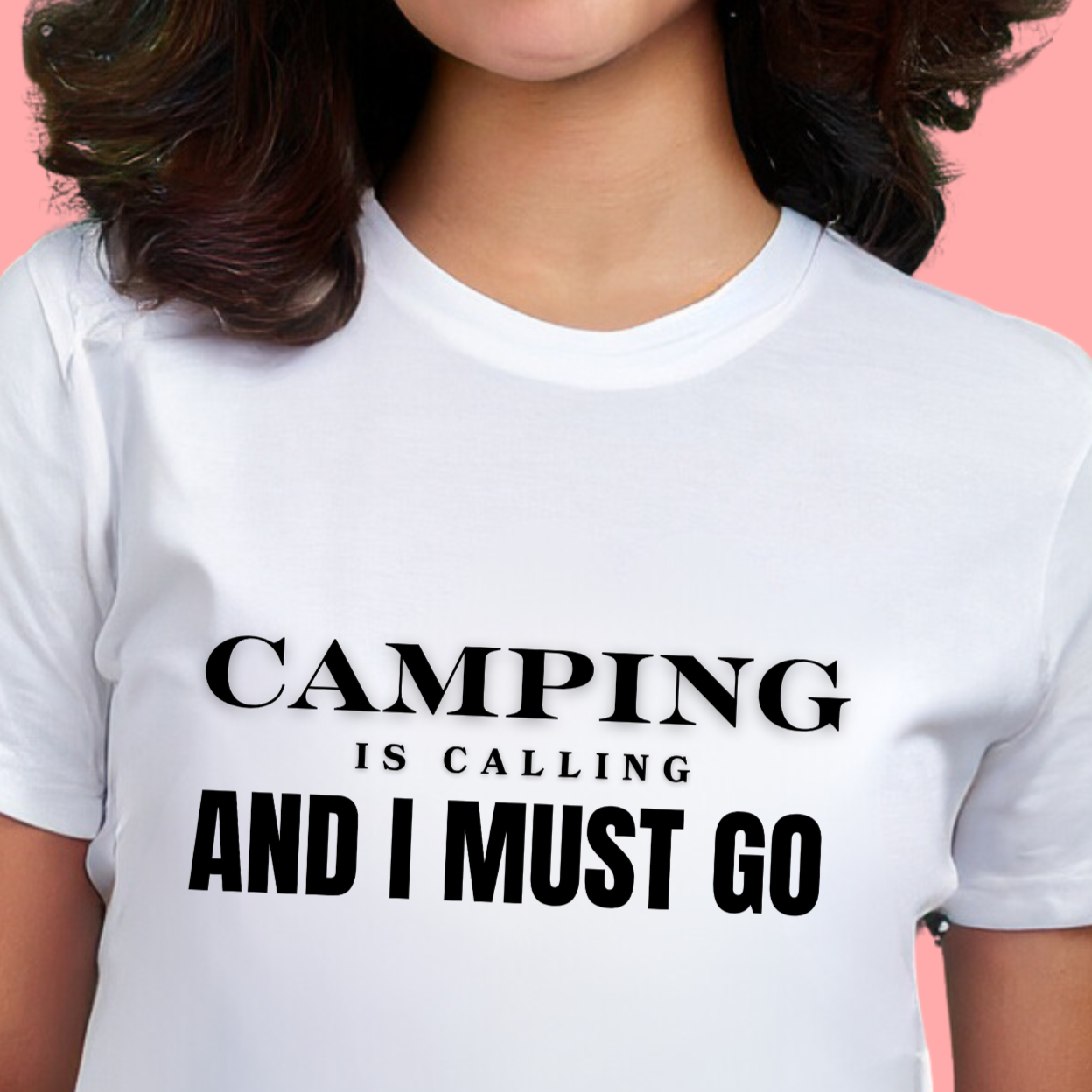 "Camping is calling and I must go" Unisex Cotton Tee