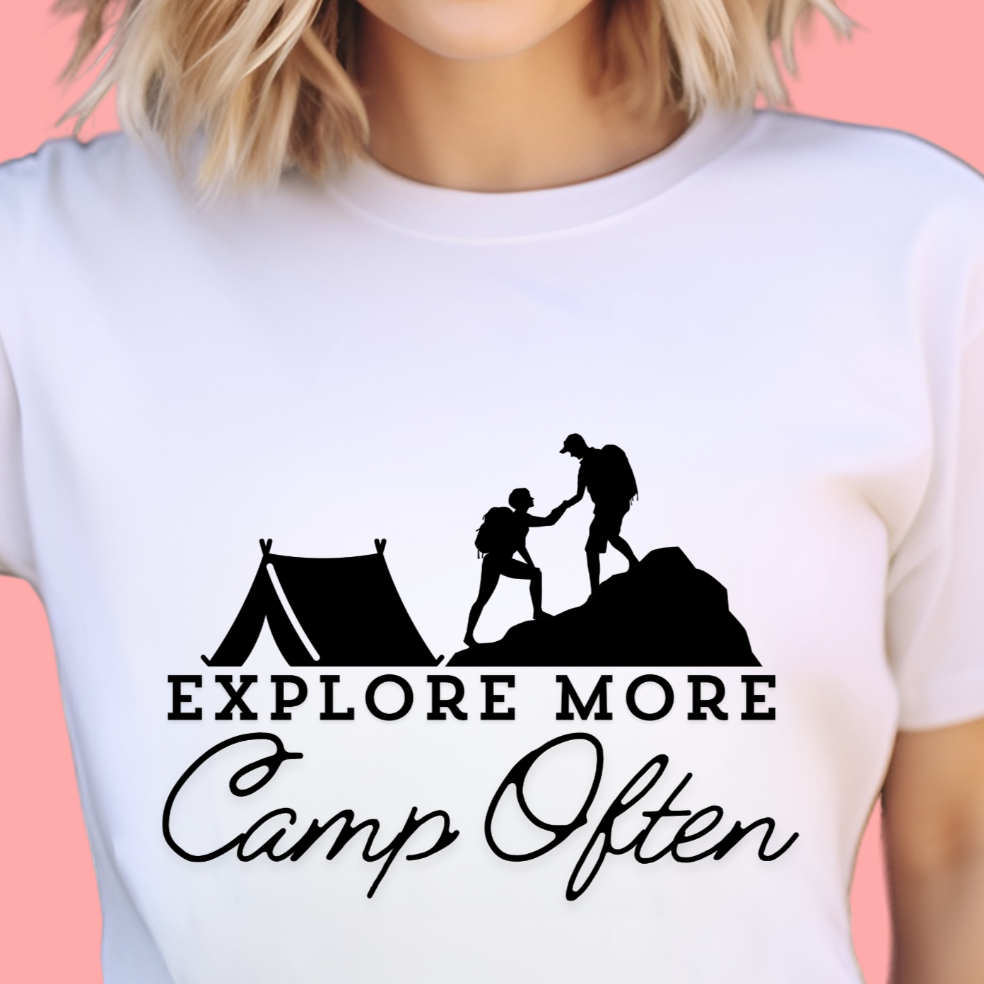 "Explore More, Camp Often" Unisex Cotton Tee