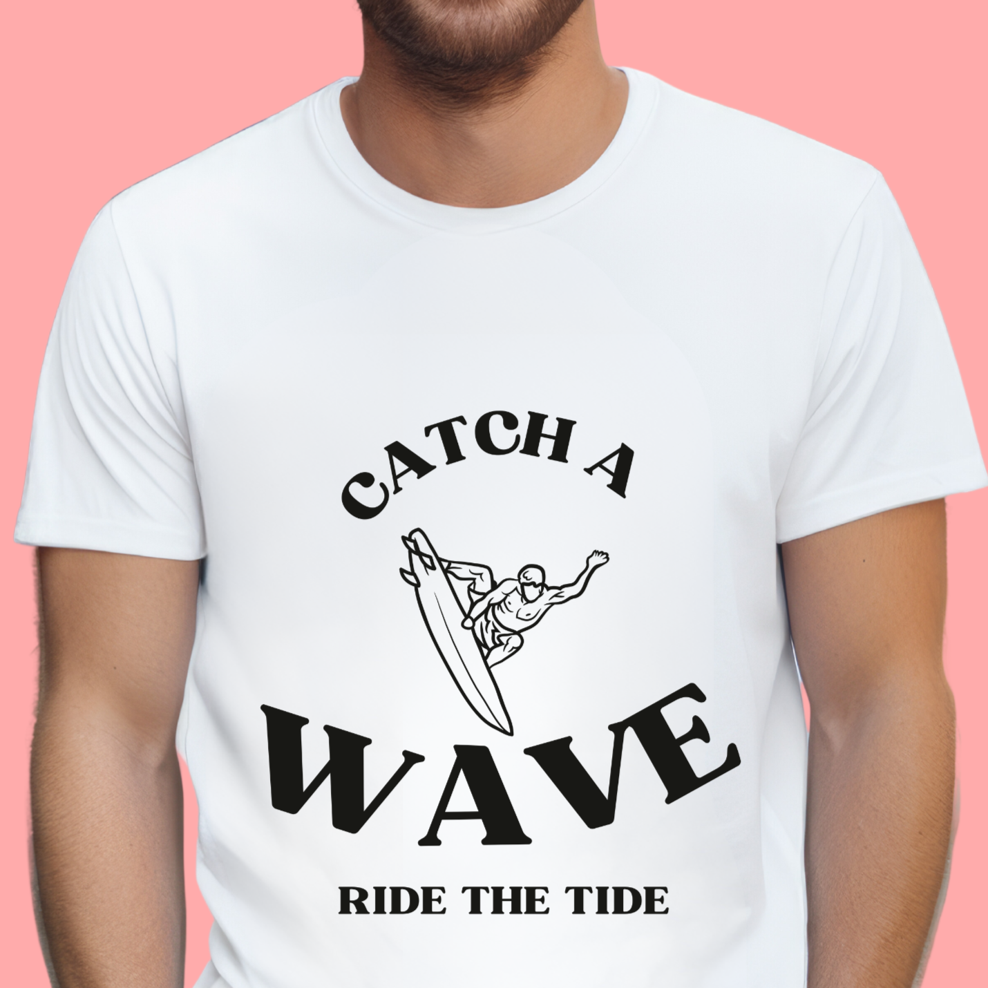 "Catch a wave, ride the tide." Unisex Cotton Tee