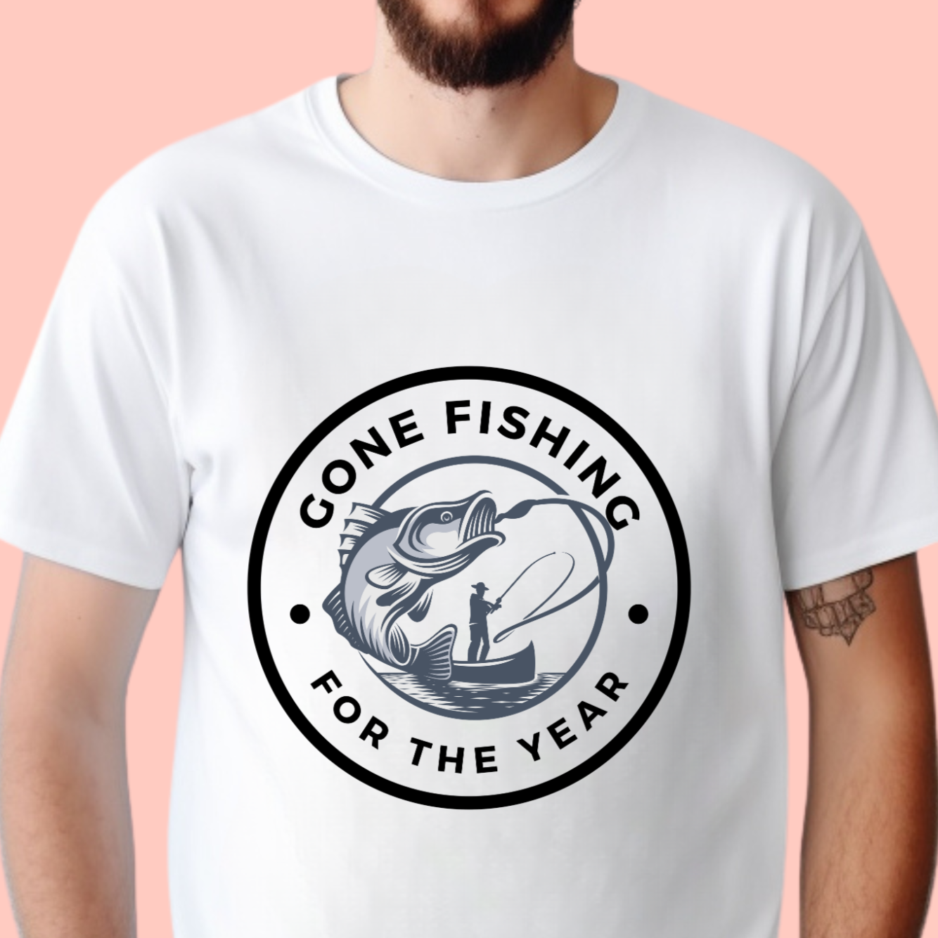 "Gone fishing for the year" Unisex Cotton Tee