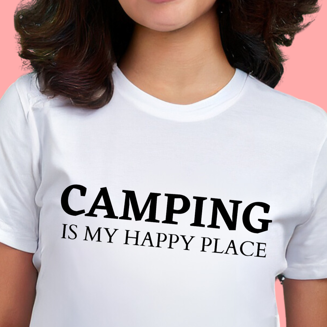 "Camping is My Happy Place" Unisex Cotton Tee