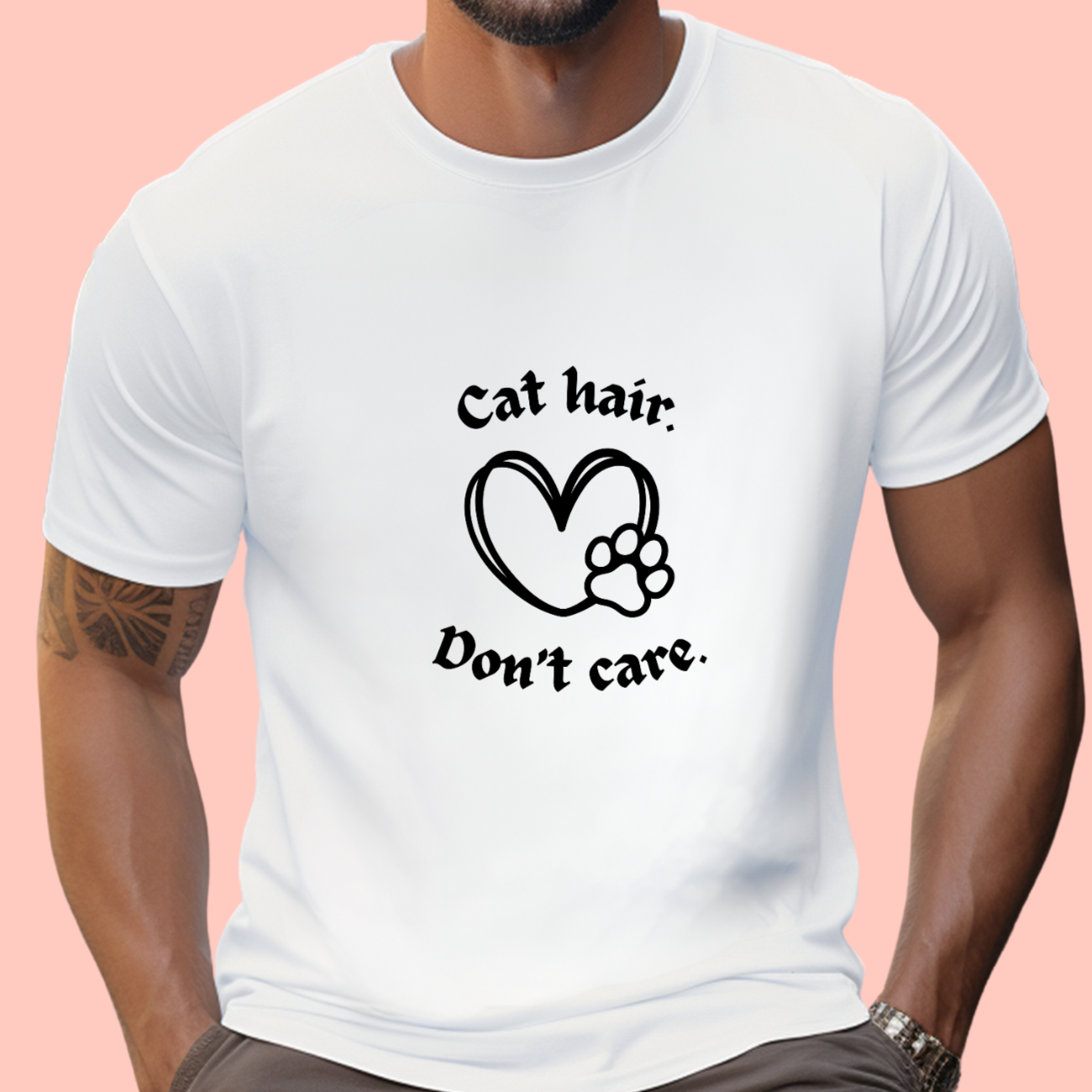 "Cat hair don’t care" Unisex Cotton Tee