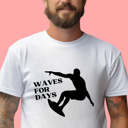 "Waves for days." Unisex Cotton Tee