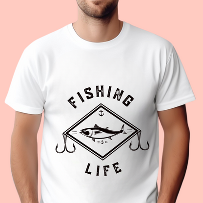 "Fishing life" Unisex Cotton Tee