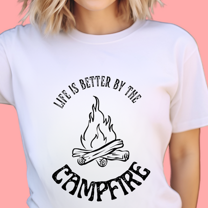 "Life is Better By The Campfire " Unisex Cotton Tee