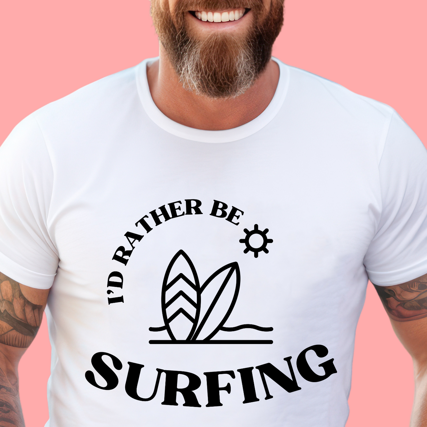 "I'd rather be surfing" Unisex Cotton Tee