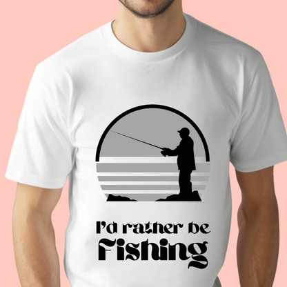 "I'd rather be fishing" Unisex Cotton Tee