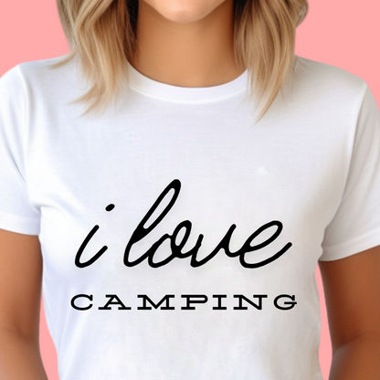 "I love camping" Unisex Cotton Tee