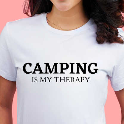 "Camping is my therapy" Unisex Cotton Tee