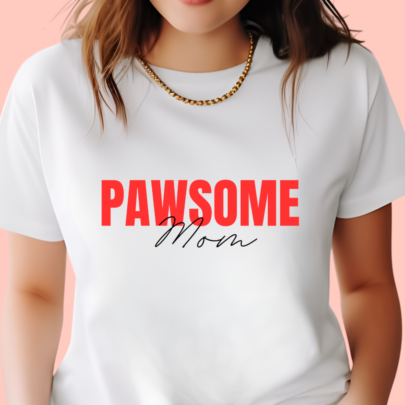 "Pawsome mom" Unisex Cotton Tee