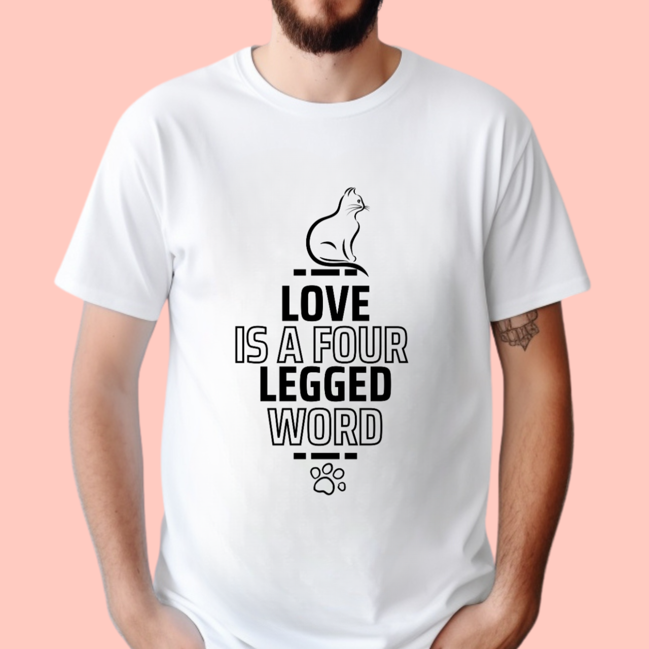 "Love is a four-legged word" Unisex Cotton Tee